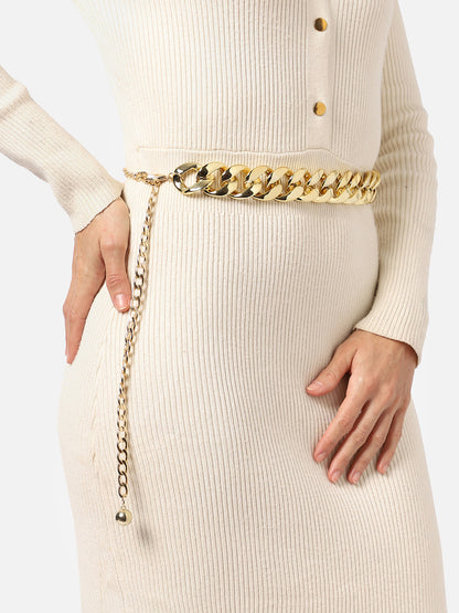Gold Solid Waist Belt