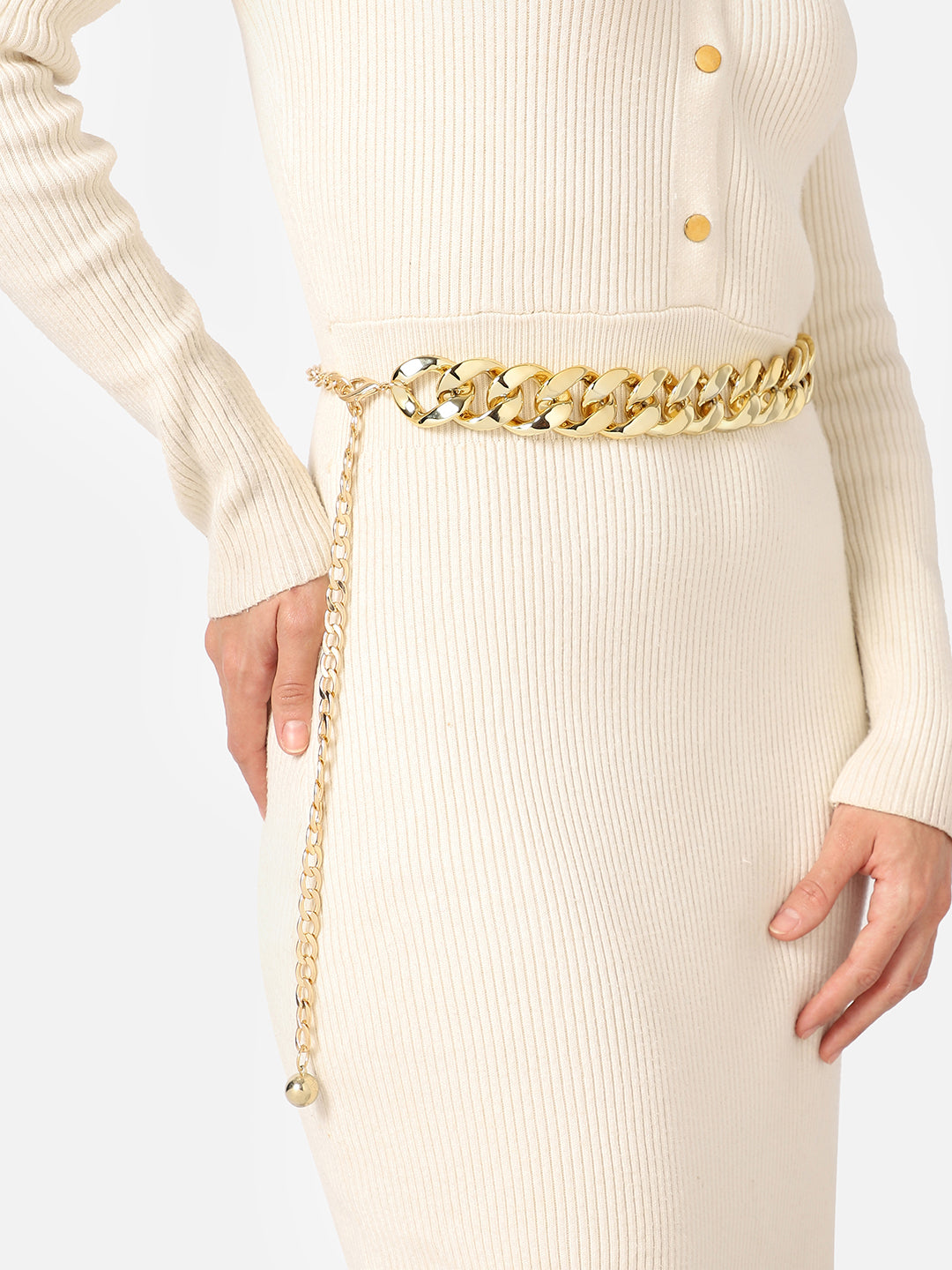 Gold Solid Waist Belt