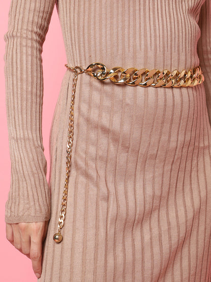 Gold Solid Waist Belt