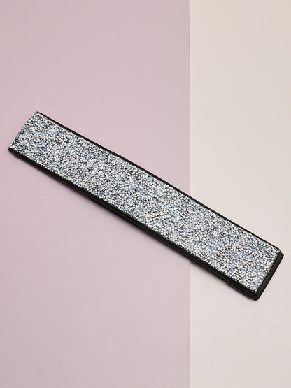Silver Textured Waist Belt