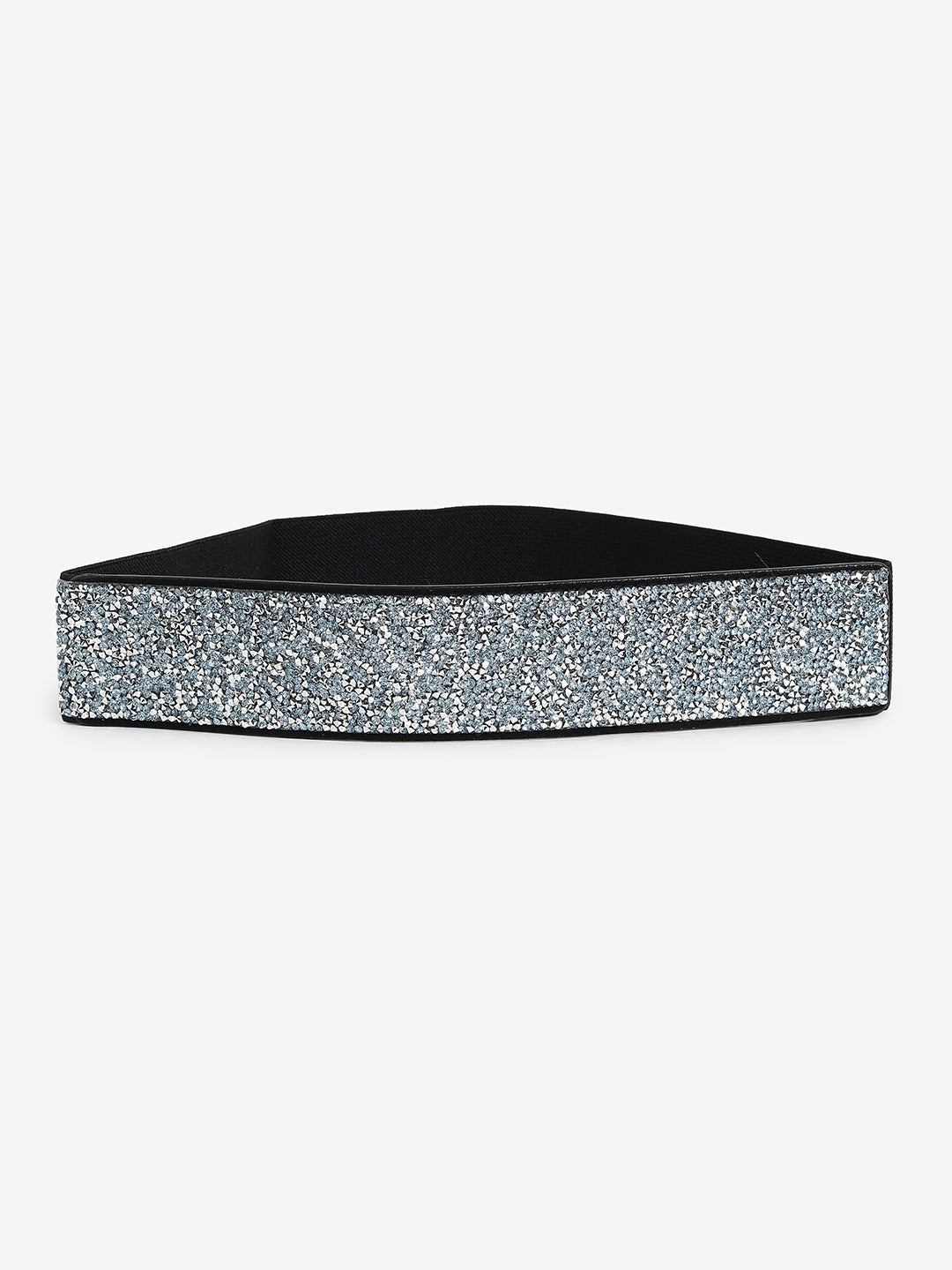Silver Textured Waist Belt