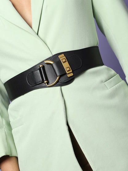 Black Solid Waist Belt