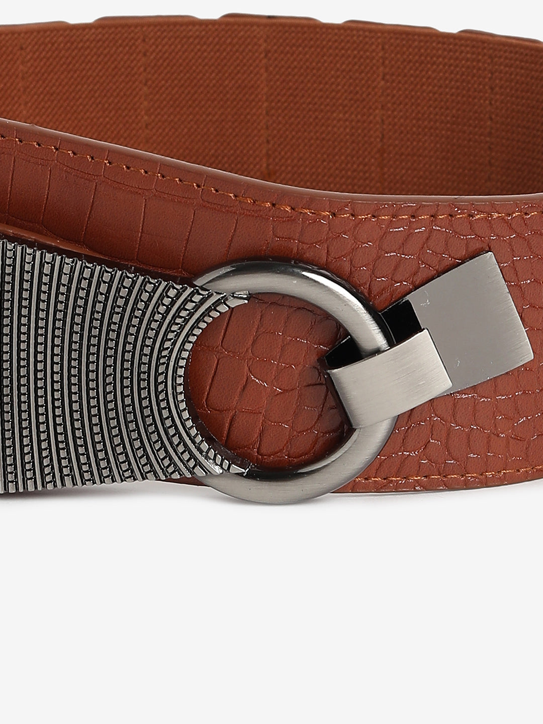 Brown Solid Waist Belt