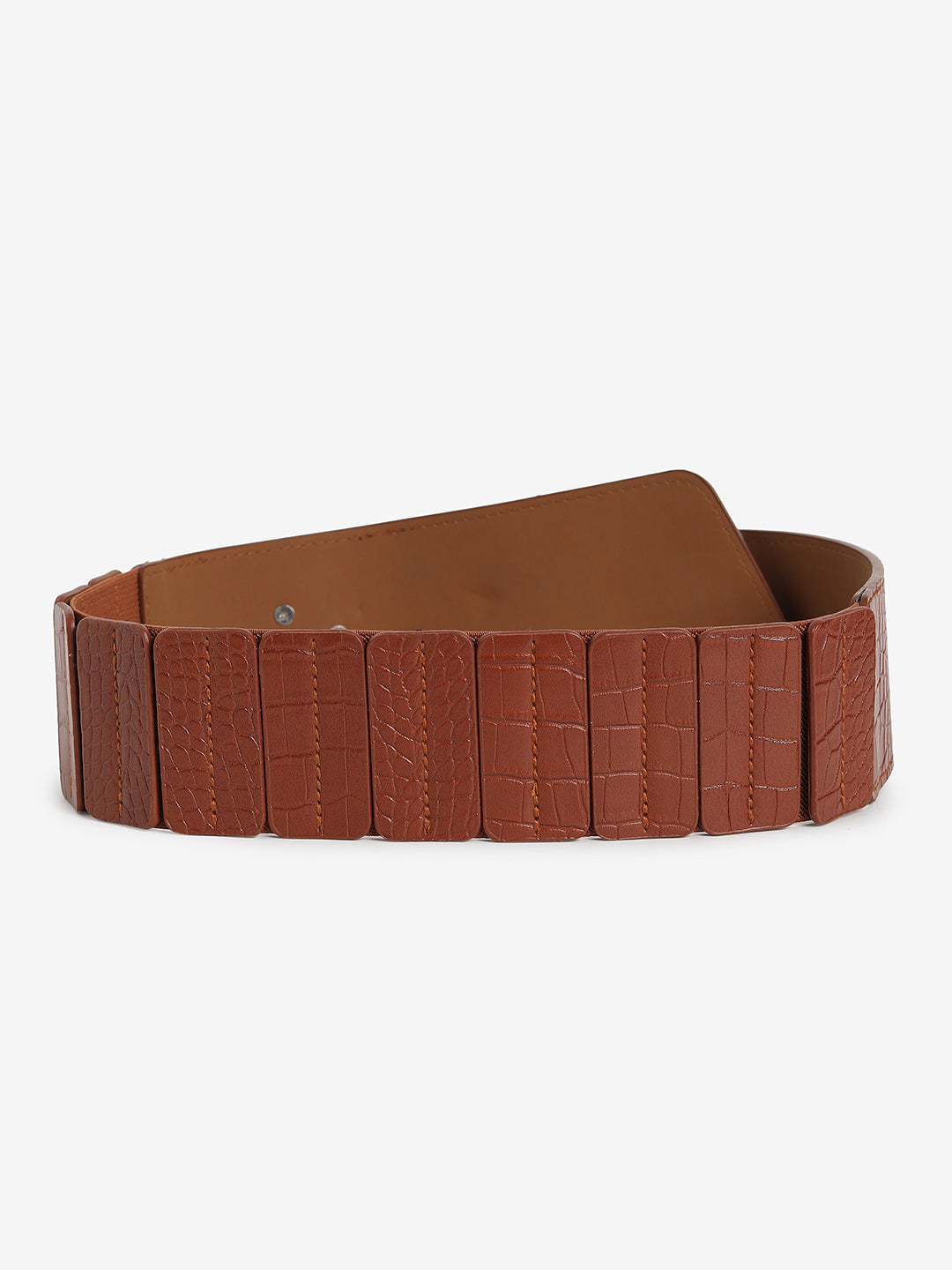 Brown Solid Waist Belt