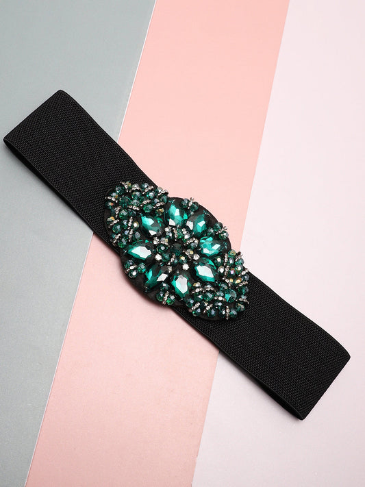 Black Textured Waist Belt