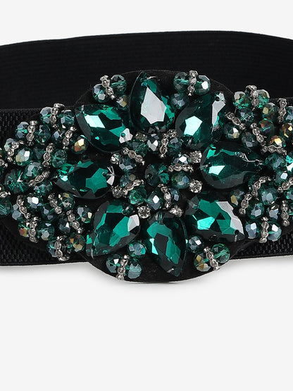 Black Textured Waist Belt