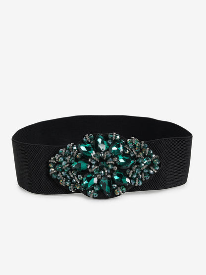 Black Textured Waist Belt
