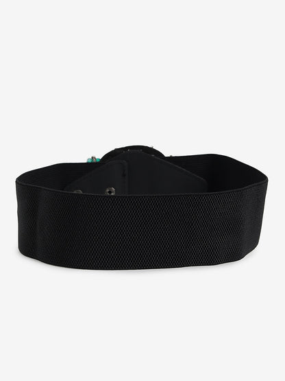 Black Textured Waist Belt