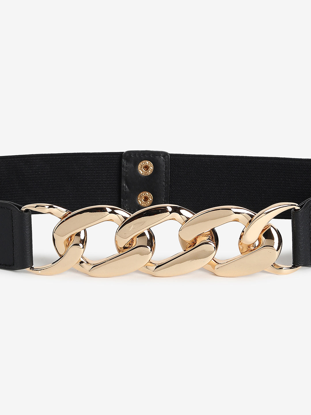 Gold & Black Solid Waist Belt