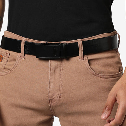Men Black Solid Waist Belt