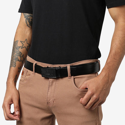 Men Black Solid Waist Belt