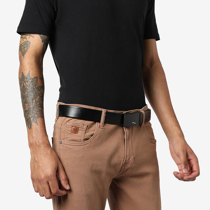 Men Black Solid Waist Belt