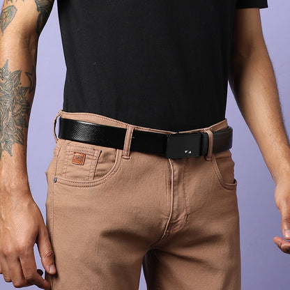 Men Black Solid Waist Belt
