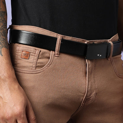 Men Black Solid Waist Belt