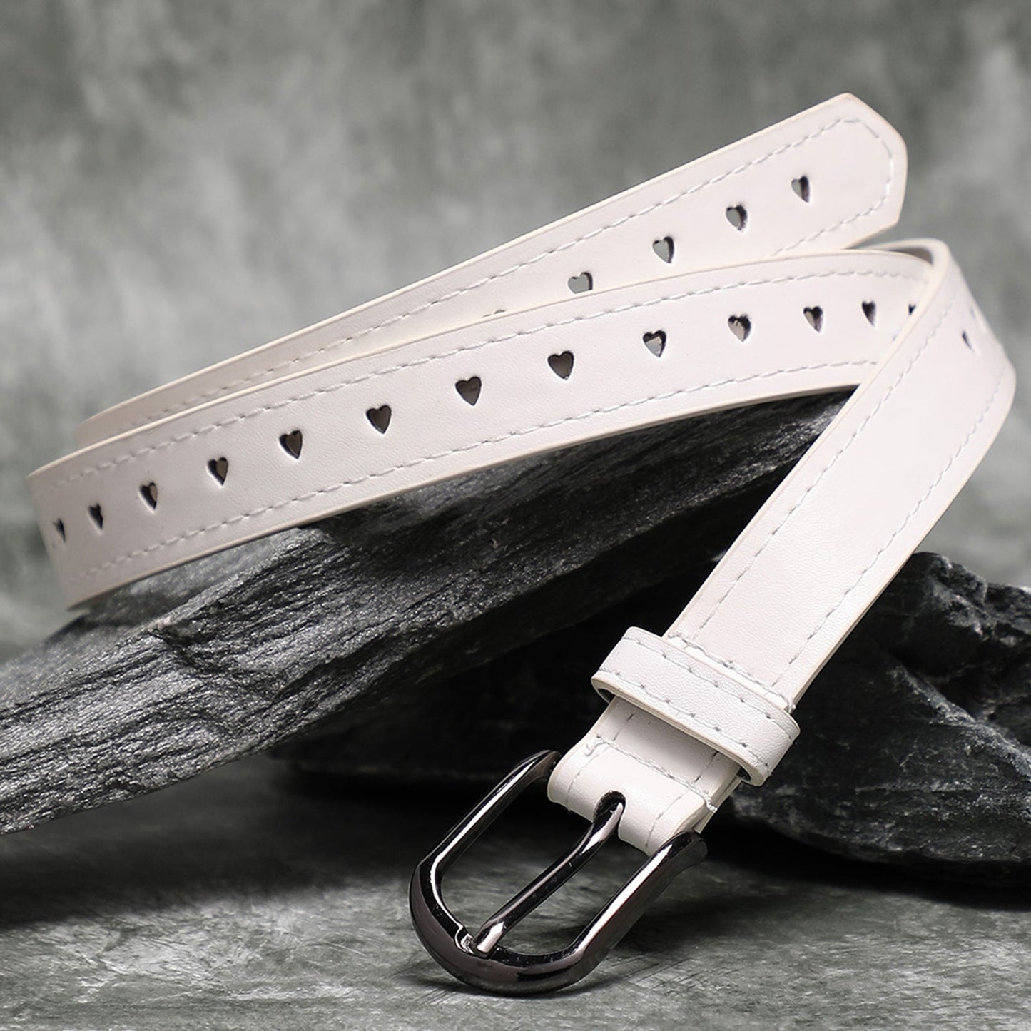 White Solid Waist Belt