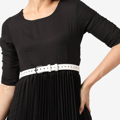 White Solid Waist Belt