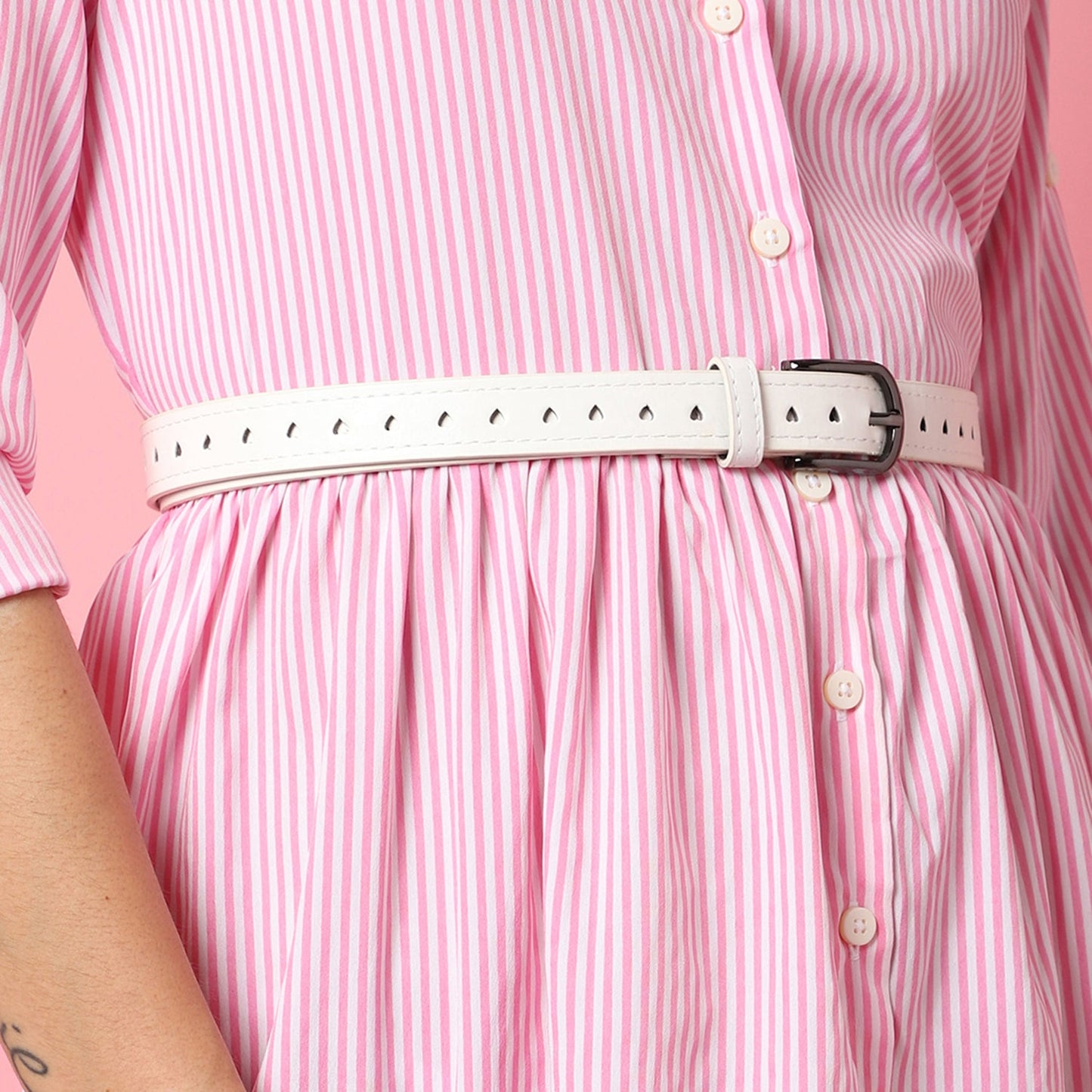White Solid Waist Belt
