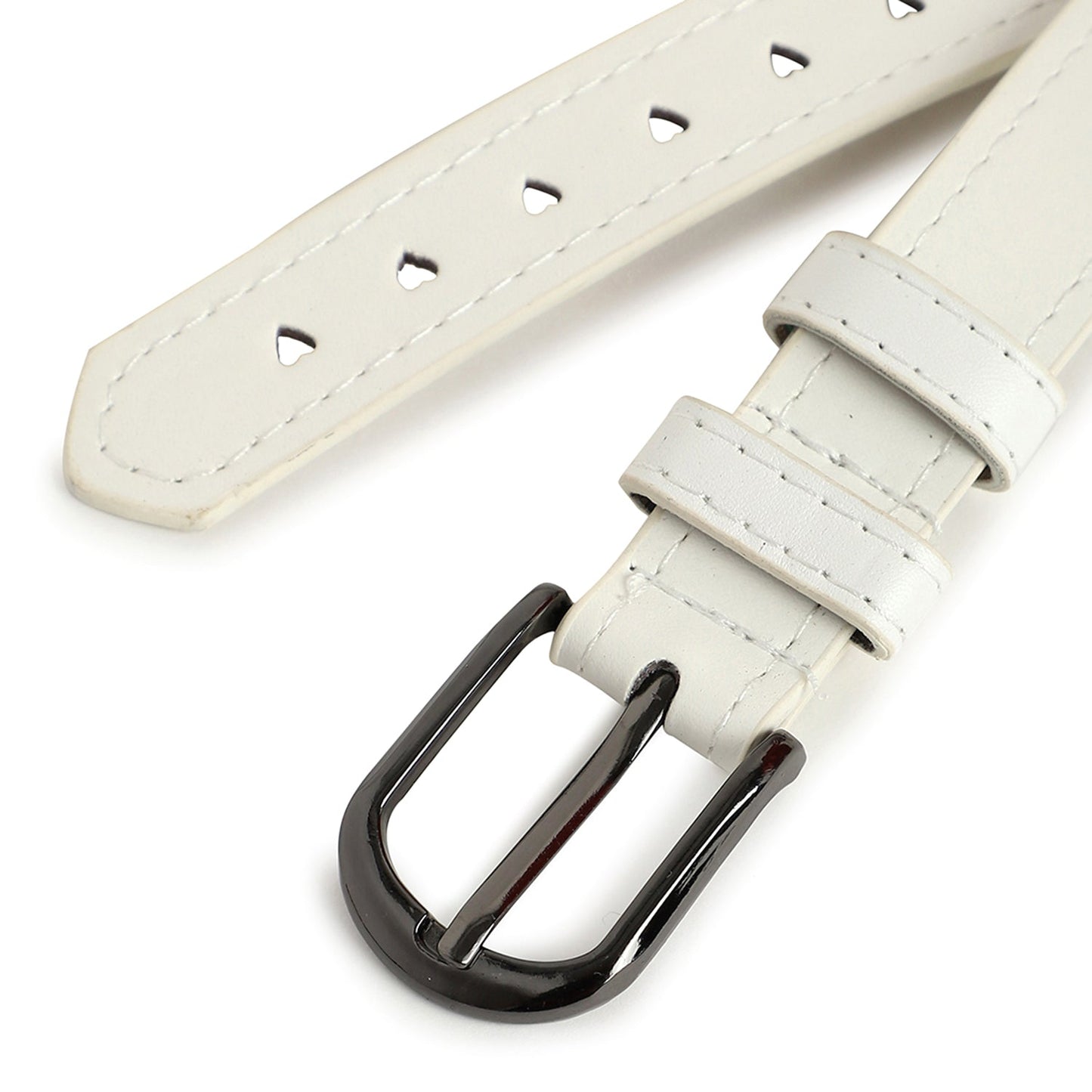 White Solid Waist Belt