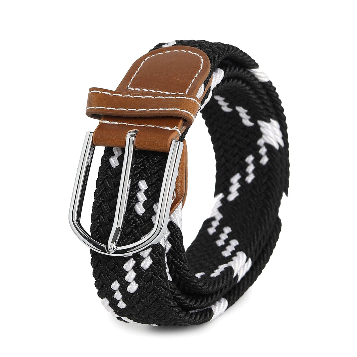 Black & White Textured Waist Belt