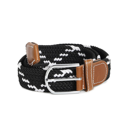 Black & White Textured Waist Belt