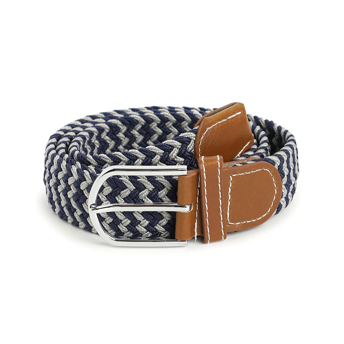 Blue & White Textured Waist Belt