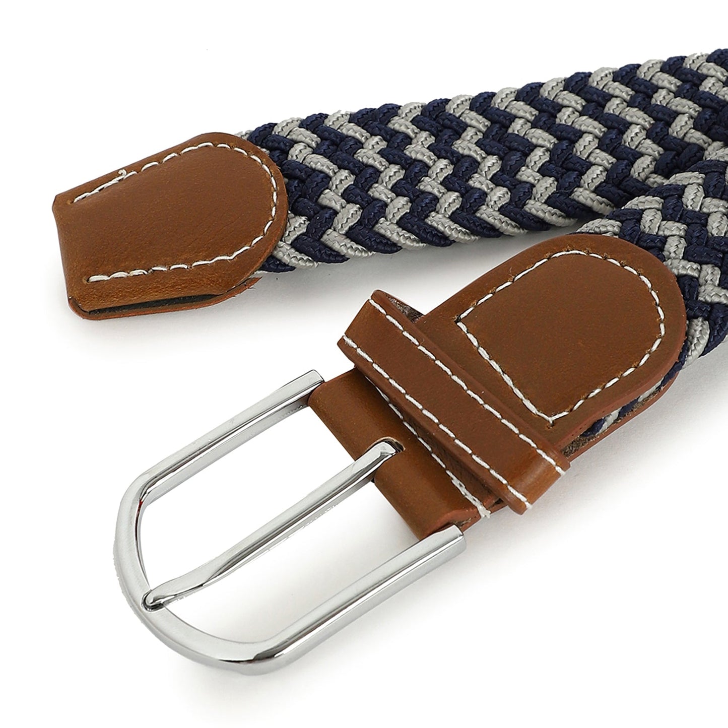 Blue & White Textured Waist Belt