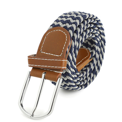 Women Blue & White Textured Waist Belt