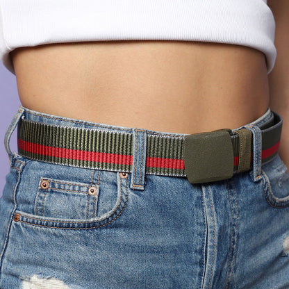 Olive Green Textured Waist Belt