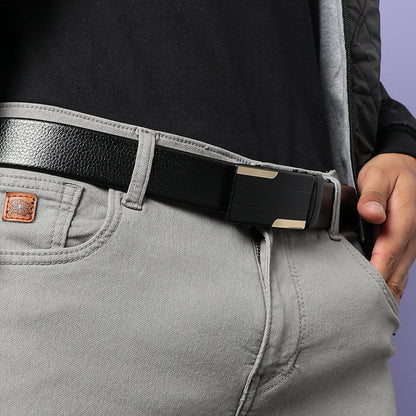 Men Black Solid Waist Belt