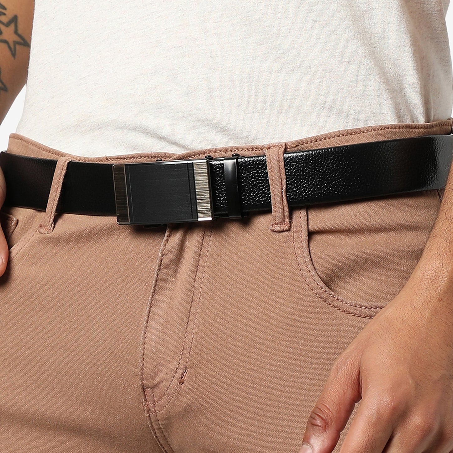 Men Black Waist Belt