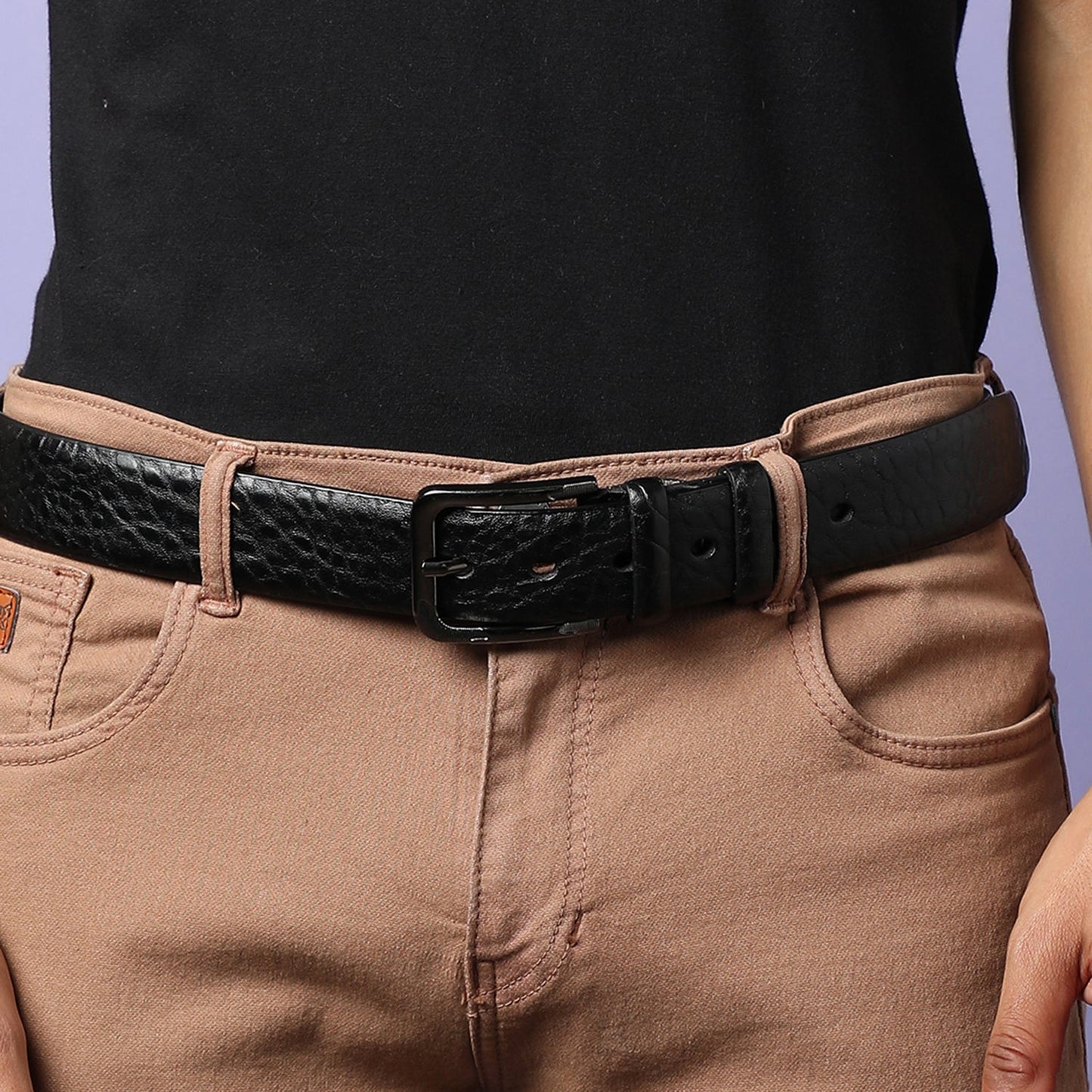 Men Black Waist Belt