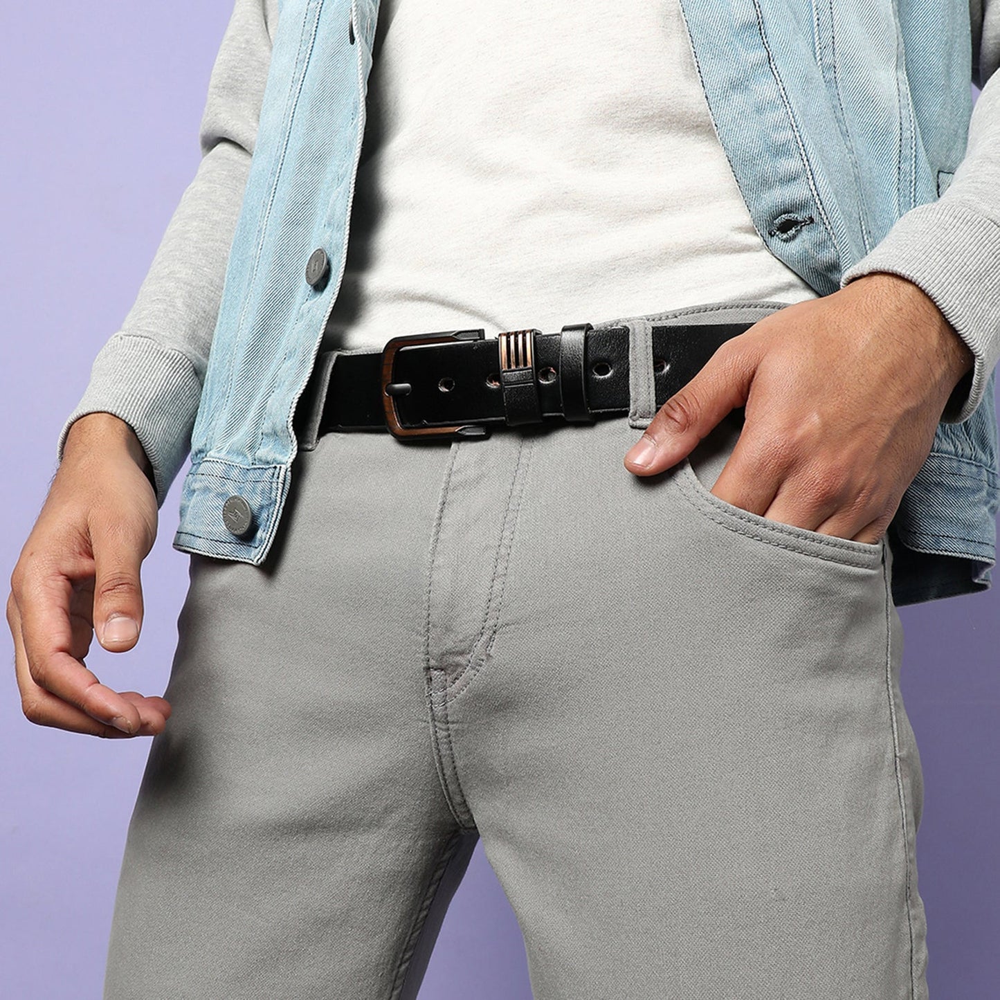 Men Black Waist Belt