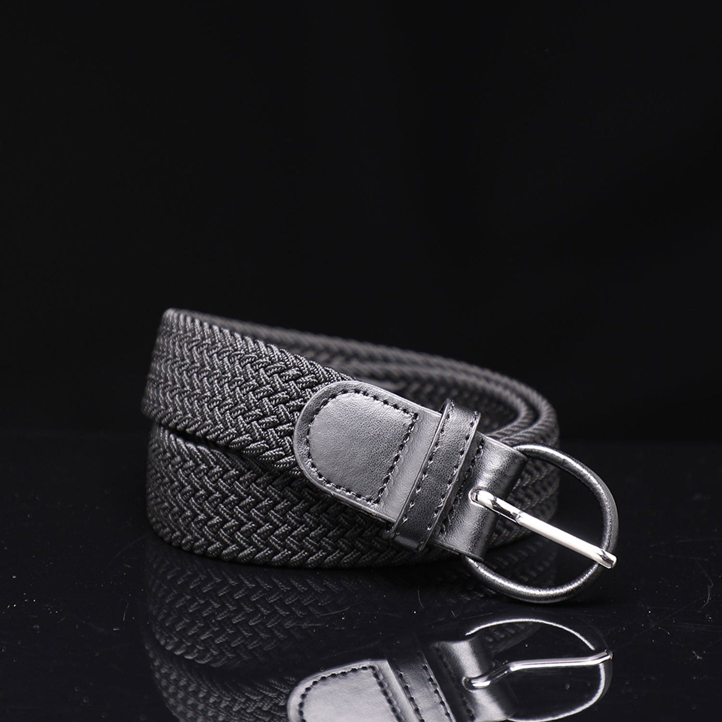 Black Textured Waist Belt