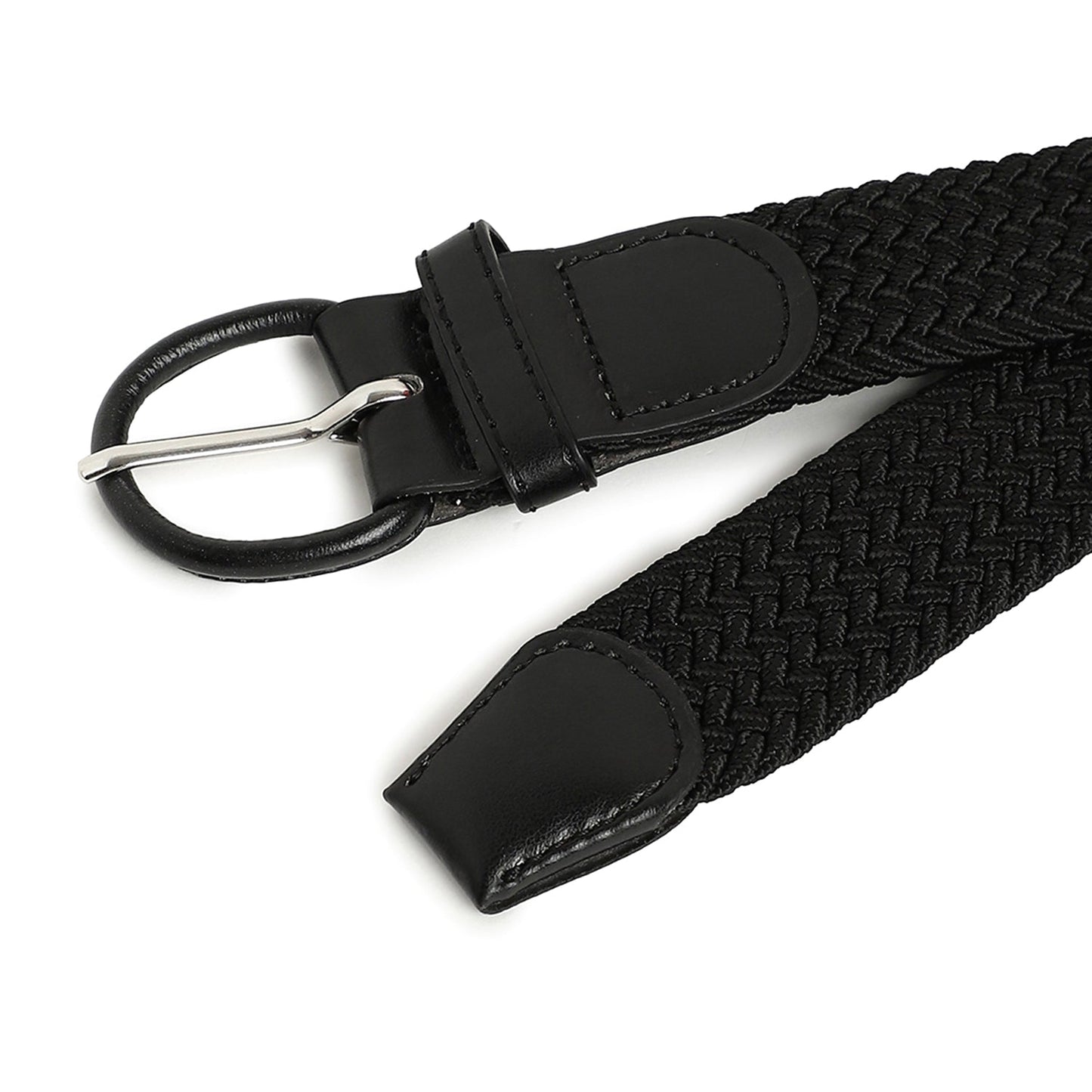 Women Black Textured Waist Belt