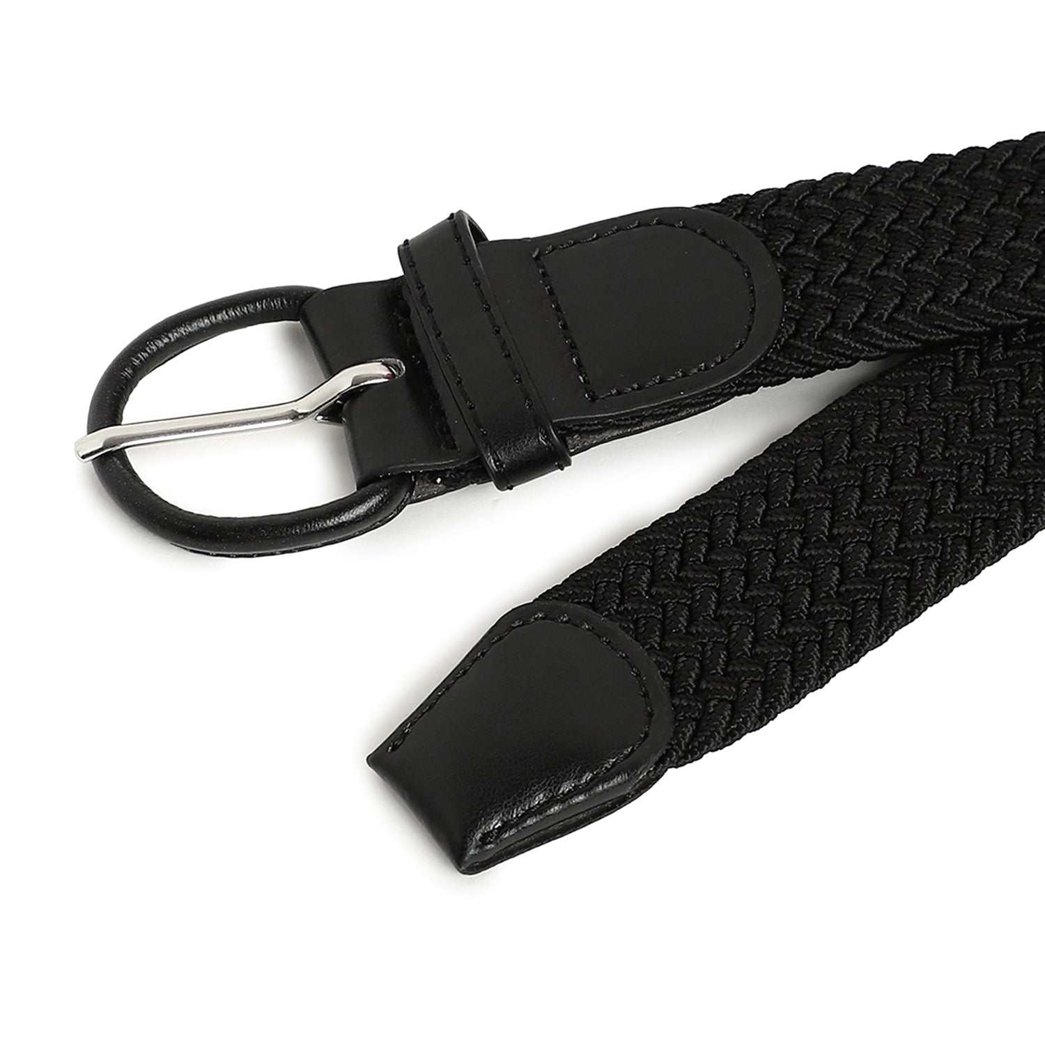 Women Black Textured Waist Belt