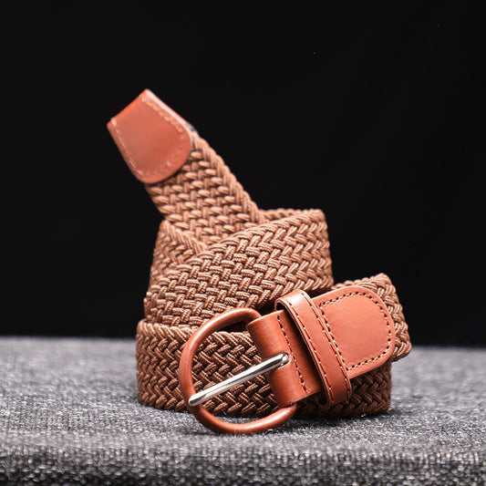 Brown Textured Waist Belt