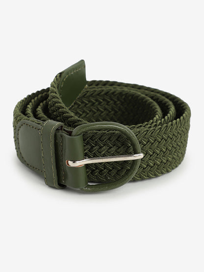 Olive Green Textured Waist Belt