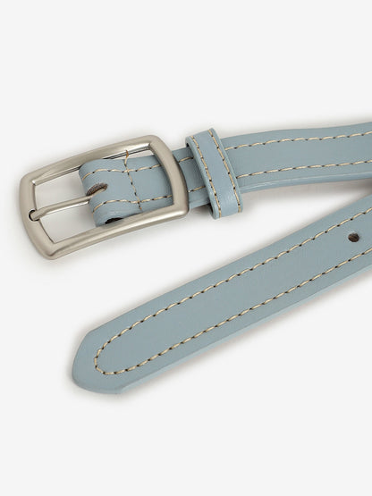 Blue Solid Waist Belt