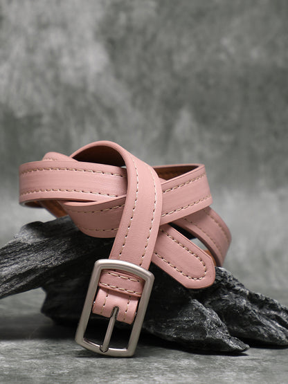 Pink Solid Waist Belt