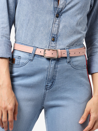 Pink Solid Waist Belt