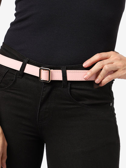 Pink Solid Waist Belt