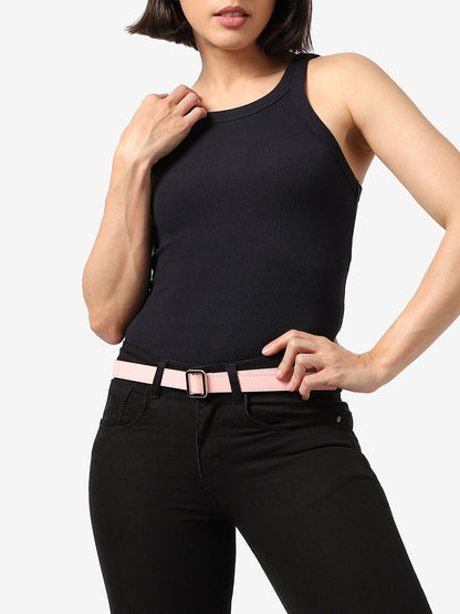 Pink Solid Waist Belt
