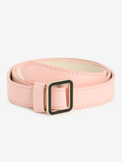 Pink Solid Waist Belt