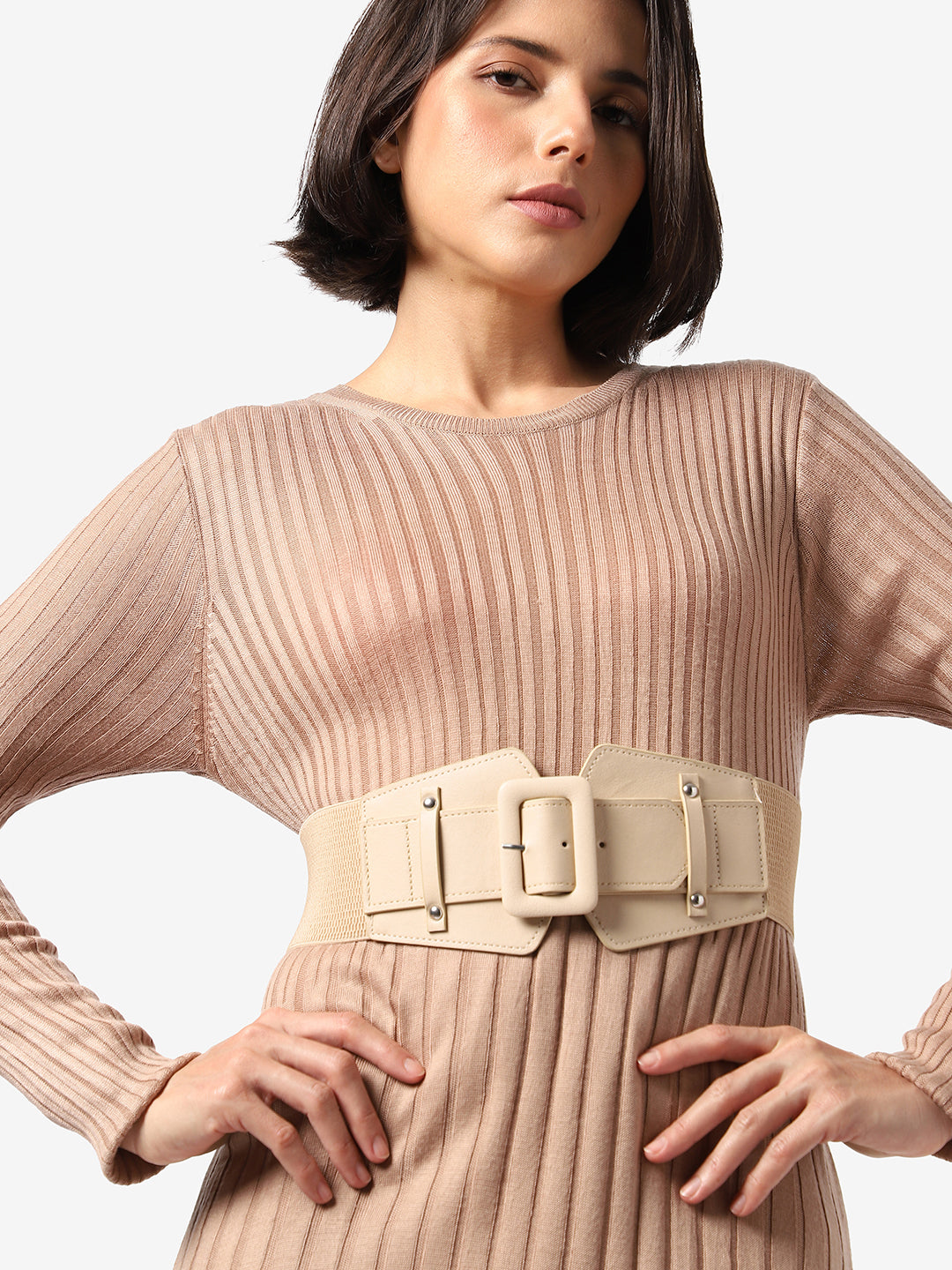 White Solid Waist Belt