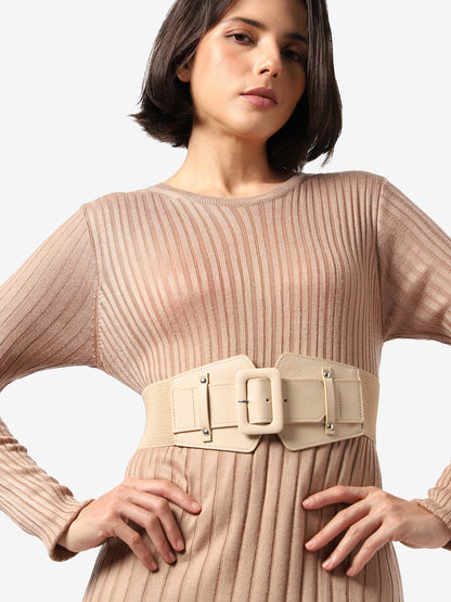 White Solid Waist Belt
