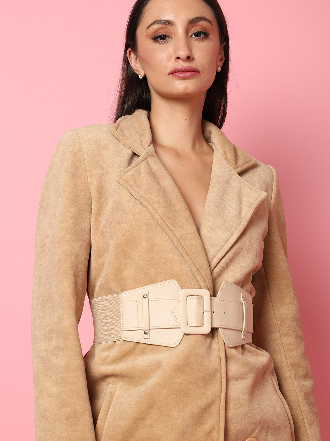 White Solid Waist Belt