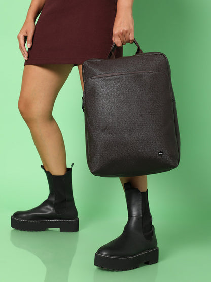 Textured Brown Backpack