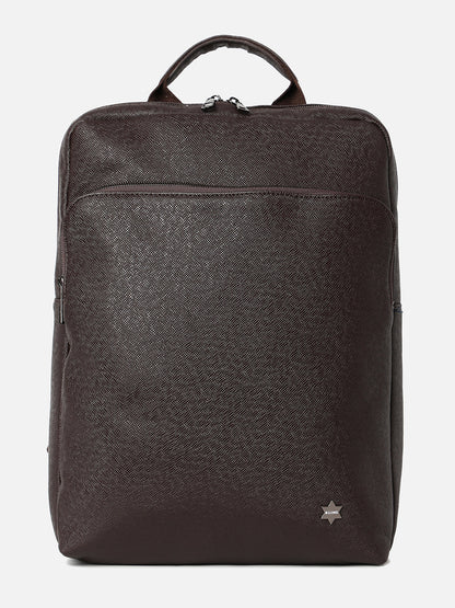 Textured Brown Backpack
