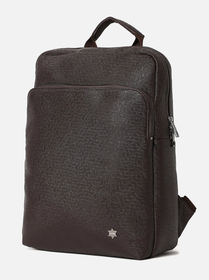 Textured Brown Backpack