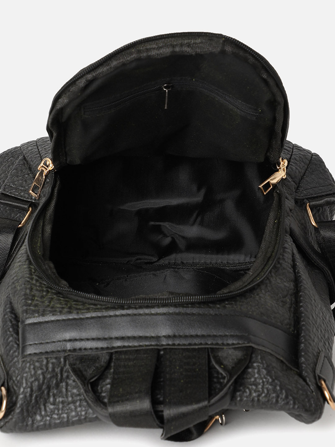 TEXTURED BLACK BACKPACK